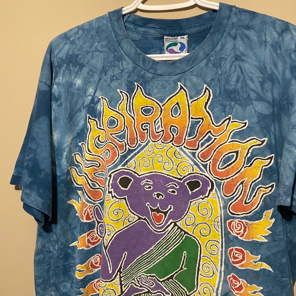 Vintage 1995 Grateful Dead Liquid Blue INSPIRATION Dancing Bear Tee - Picture 1 of 6